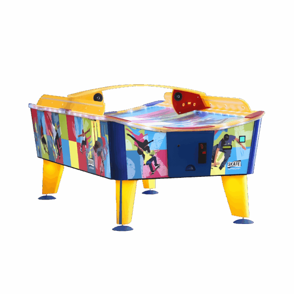 Airhockey Skate Spieltisch mit farbigem Design, LED-Beleuchtung und robuster Outdoor-Bauweise