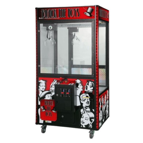 Black Tie Toys: ein rot-schwarzer Warenautomat